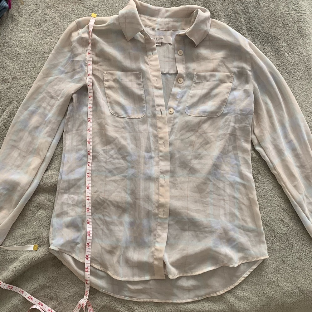 Loft plaid button up shirt XS - Picture 2 of 4